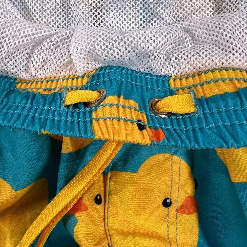Tipsy Elves Swim Shorts Trunks Mens Large‎ Rubber Ducks Geometric Beach Pool New